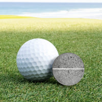 Damascus Steel and Sterling Silver Premium Golf Ball Marker by Doubloon Golf