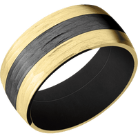 10K Yellow Gold + Treebarkh Finish + Black