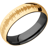 14K Yellow Gold + Polish Finish + Zirconium