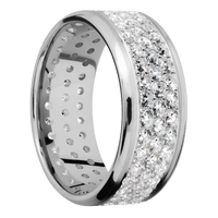 14K White Gold + Satin , Polish Finish