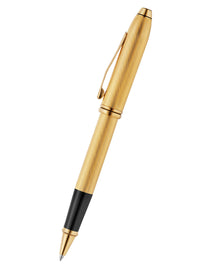 Townsend® Polished 23KT GoldPlated Engraved Diamond Pattern with 23KT GoldPlated Appointments Selectip® Rollerball Pen