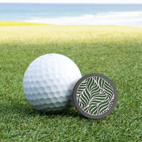 Black Tungsten with Sterling Silver and Cerakote Design Premium Golf Ball Marker by Doubloon Golf