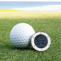 Sterling Silver Pietersite and Diamond Premium Golf Ball Marker by Doubloon Golf