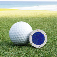 Tungsten Lapis Lazuli and Diamond Premium Golf Ball Marker by Doubloon Golf