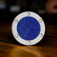 Tungsten Lapis Lazuli and Diamond Premium Golf Ball Marker by Doubloon Golf