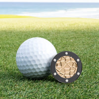 Black Titanium 14K Yellow Gold and Diamond Premium Golf Ball Marker by Doubloon Golf