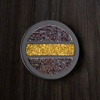 Black Titanium Dinosaur Bone and Gold Nugget Premium Golf Ball Marker by Doubloon Golf