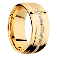 14K Yellow Gold + Satin , Polish Finish