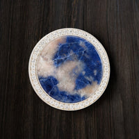 Silver with Sodalite and Diamond Premium Golf Ball Marker by Doubloon Golf