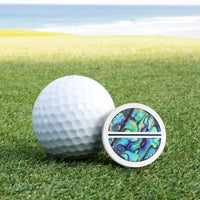 Titanium Abalone and Cerakote Premium Golf Ball Marker by Doubloon Golf
