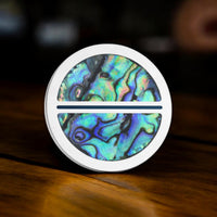 Titanium Abalone and Cerakote Premium Golf Ball Marker by Doubloon Golf