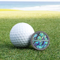 Black Titanium Abalone and Cerakote Premium Golf Ball Marker by Doubloon Golf