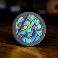Black Titanium and Abalone Premium Golf Ball Marker by Doubloon Golf