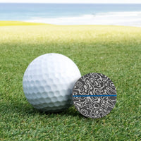 Damascus Steel and Cerakote Premium Golf Ball Marker by Doubloon Golf