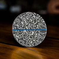 Damascus Steel and Cerakote Premium Golf Ball Marker by Doubloon Golf