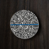Damascus Steel and Cerakote Premium Golf Ball Marker by Doubloon Golf