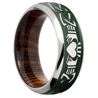 10K White Gold + Polish , Polish Finish + Cocobolo