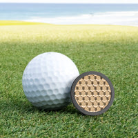 Black Titanium and 14K Yellow Gold Premium Golf Ball Marker by Doubloon Golf