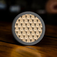 Black Titanium and 14K Yellow Gold Premium Golf Ball Marker by Doubloon Golf