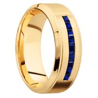 14K Yellow Gold + Machine , Polish Finish