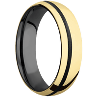 10K Yellow Gold + Polish , Polish Finish + Zirconium