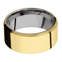 14K Yellow Gold + Polish , Satin Finish + Titanium