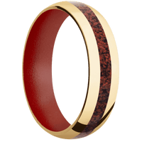 10K Yellow Gold + Polish Finish + Habanero Red