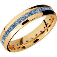 14K Yellow Gold + Satin , Polish Finish
