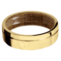10K Yellow Gold + Rockpolish , Polish Finish + Whiskey Barrel