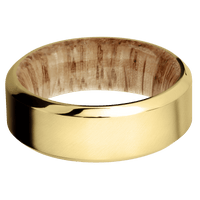 18K Yellow Gold + Anglesatin , Polish Finish + Natural Oak