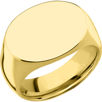 Large Horizontal Oval signet ring (20x16mm) in 18K Yellow Gold, with a Wide style band.