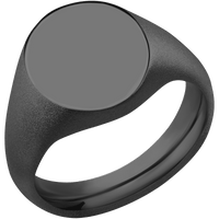 Medium Oval signet ring (16x13mm) in Zirconium, with a Wide style band.