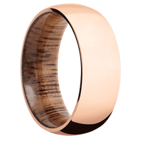 14K Rose Gold + Polish Finish + Koa
