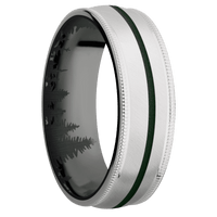14K White Gold + Anglesatin Finish + Zirconium