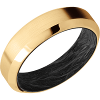 14K Yellow Gold + Satin , Polish Finish + Forged Carbon Fiber