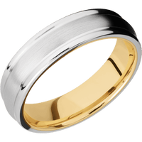 14K White Gold + Satin , Polish Finish + 10K Yellow Gold