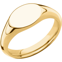 Small Horizontal Oval signet ring (12x9mm) in 10K Yellow Gold, with a Wide style band.
