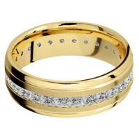 14K Yellow Gold + Sand , Polish Finish