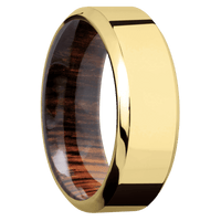 14K Yellow Gold + Polish , Polish Finish + Cocobolo