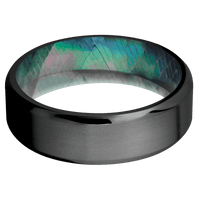 Zirconium + Bead , Polish Finish + Black Mother of Pearl
