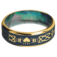 18K Yellow Gold + Polish , Polish Finish + Black Mother of Pearl