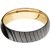 Damascus + Acid Finish + 10K Yellow Gold