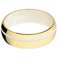 10K Yellow Gold + Polish , Polish Finish + Freshwater Mother of Pearl