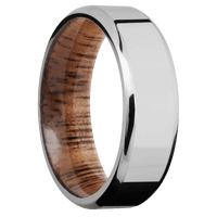 10K White Gold + Polish , Polish Finish + Koa
