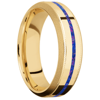 10K Yellow Gold + Polish , Sand Finish