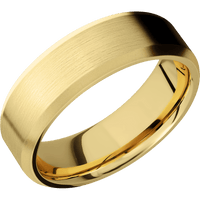 14K Yellow Gold + Satin , Bead Finish