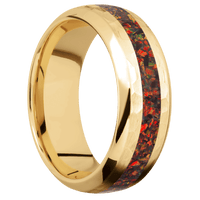10K Yellow Gold + Hammer , Polish Finish