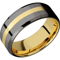 Tantalum Noir + Polish , Polish Finish + 18K Yellow Gold