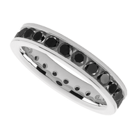 14K White Gold band with 23 Round Black Diamond having TCW-1.61