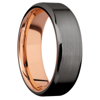 Tantalum Noir + Satin , Polish Finish + 14K Rose Gold